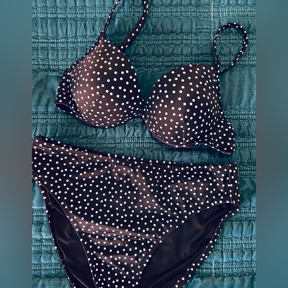 Victoria's Secret Black & White Polka Dot Bikini